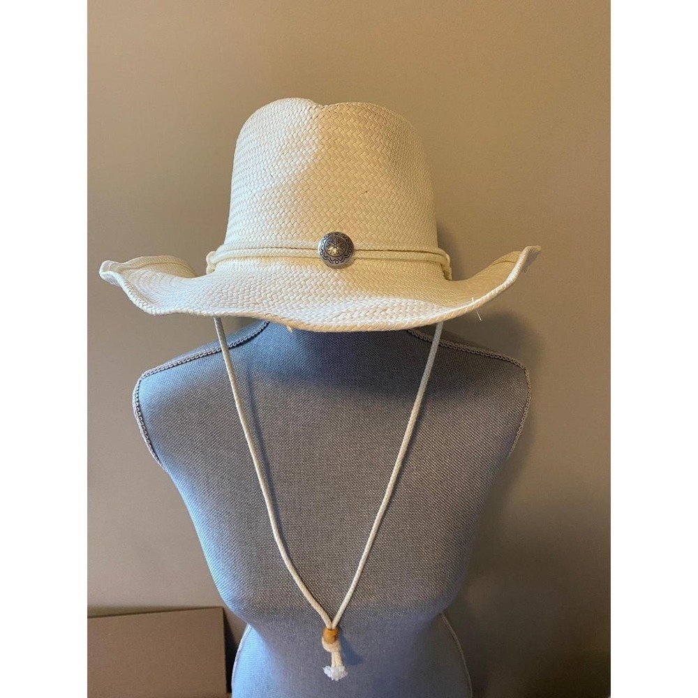Toby Keith Hat Western Cow Boy Paper Straw One Size Rustic Drawstring White
